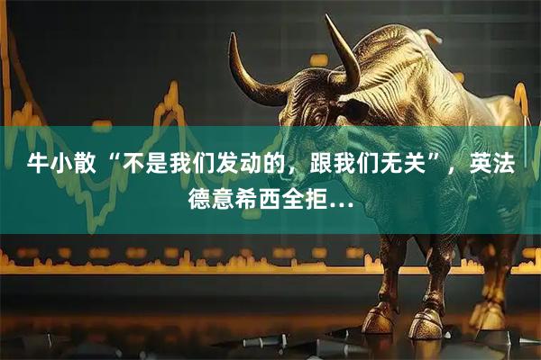 牛小散 “不是我们发动的，跟我们无关”，英法德意希西全拒…