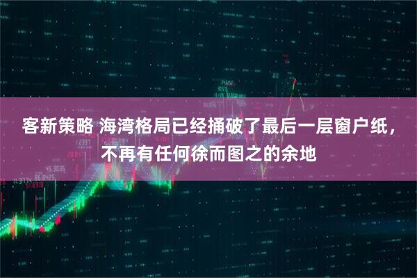 客新策略 海湾格局已经捅破了最后一层窗户纸，不再有任何徐而图之的余地