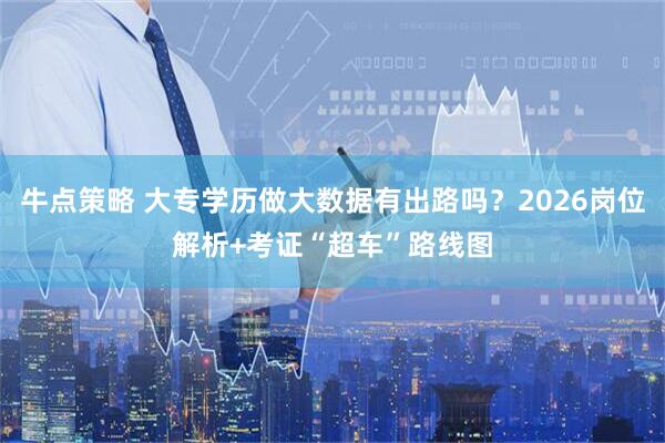 牛点策略 大专学历做大数据有出路吗？2026岗位解析+考证“超车”路线图
